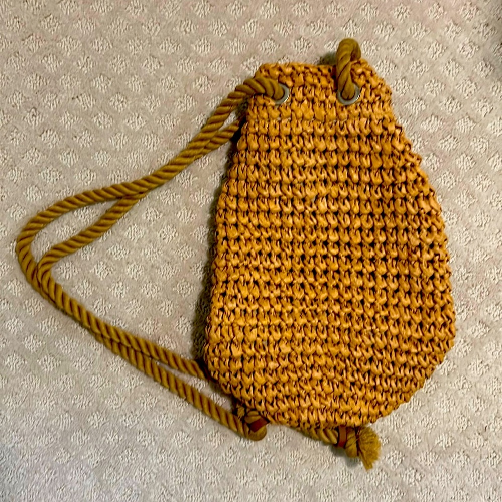 Zara straw backpack